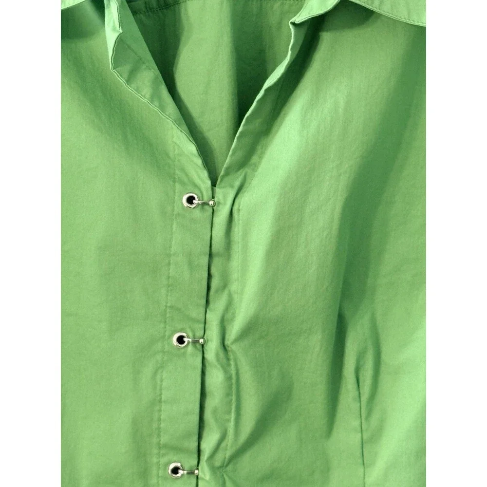 Dressbarn Women’s Blouse | Green | XL | 3/4 Sleeve | Hook n Eye Buttons |